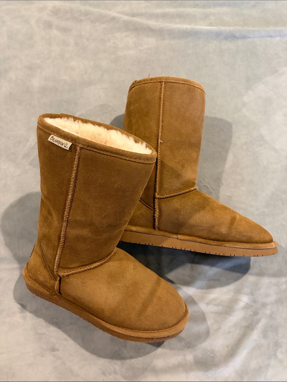 BearPaw Women's Chestnut Suede Shearling-Lined Slippers